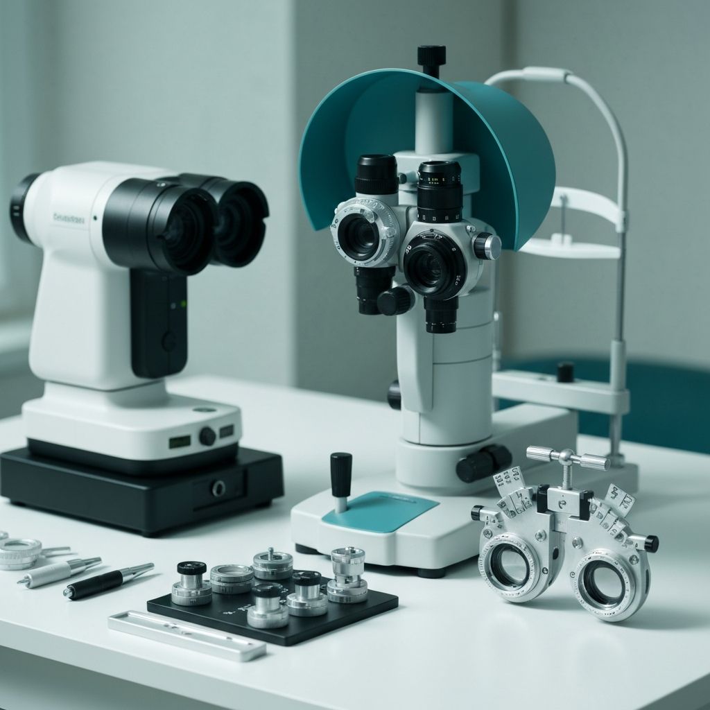 Professional optometry instruments and diagnostic equipment used at David Leong Optometrist